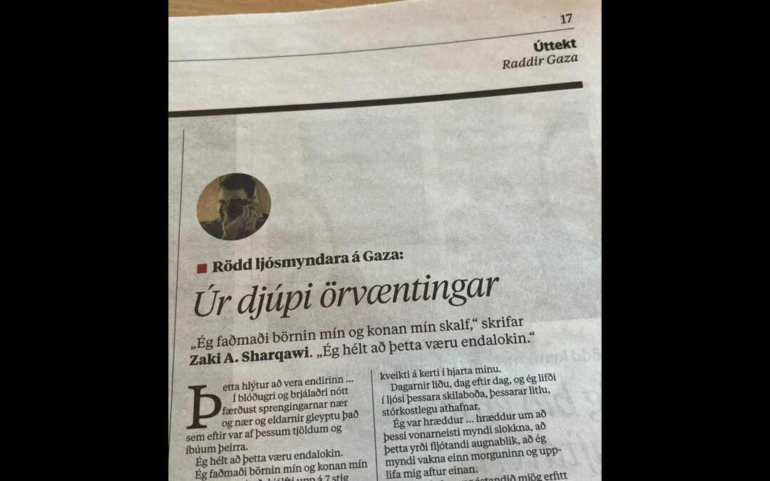 My article “Úr djúpi örvæntingar” (From the Depths of Despair)